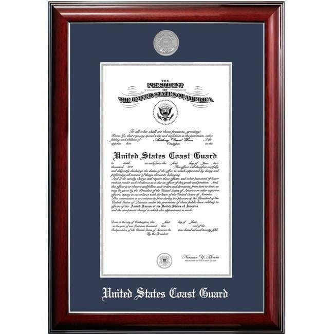 Campus Images  8 x 10 in. Patriot Frames Coast Guard Certificate Classic Mahogany Frame with Silver Medallion