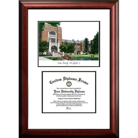Campus Images IN988V Purdue University Scholar Framed Lithograph with Diploma