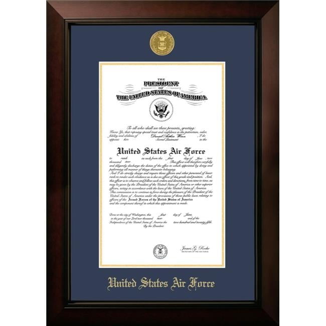 Campus Images AFCLG0018x10 8 x 10 in. Patriot Frames Air Force Certificate Legacy Black Cherry Frame with Gold Medallion