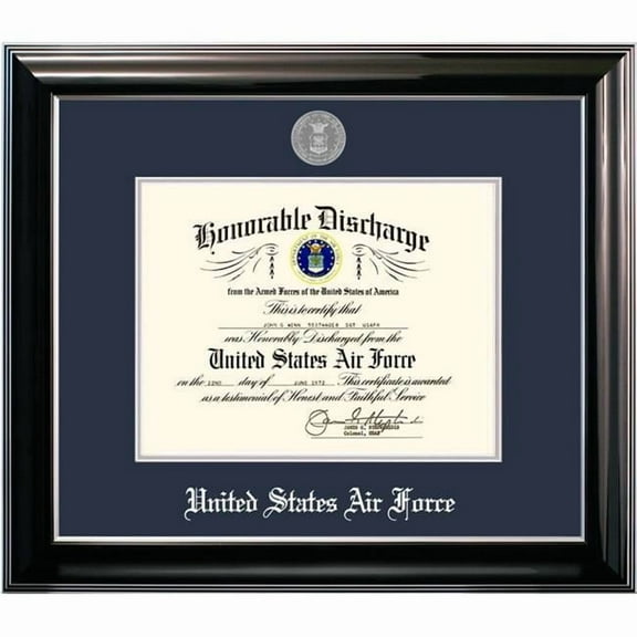 Campus Images AFDCL002 8.5 x 11 in. Patriot Frames Air Force Discharge Classic Black Frame with Silver Medallion