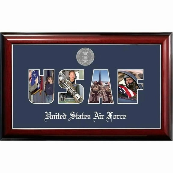 Campus Images AFSSCL002S 8 x 20 in. Patriot Frames Air Force Collage Black Photo Classic Frame with Silver Medallion