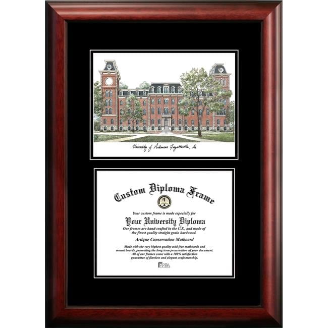 Campus Images AR999D-1185 8.5 x 11 in. University of Arkansas Diplomate Diploma Satin Mahogany Frame