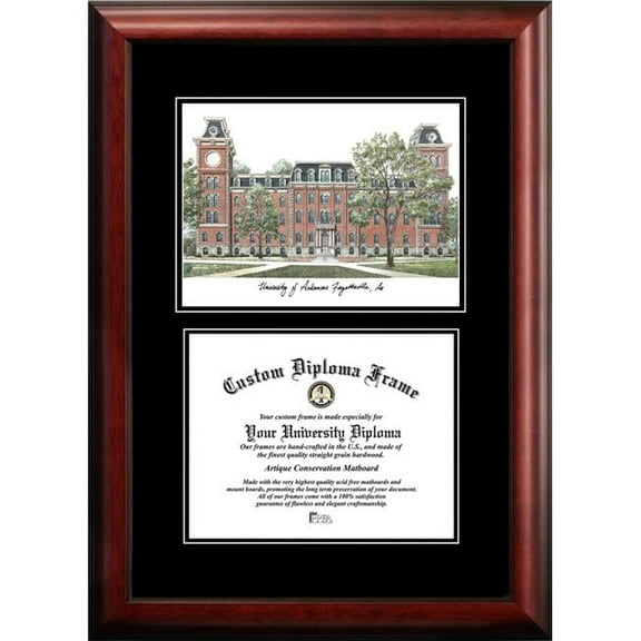Campus Images AR999D-1185 8.5 x 11 in. University of Arkansas Diplomate Diploma Satin Mahogany Frame