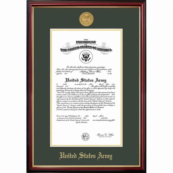 Campus Images ARCPT001 10 x 14 in. Patriot Frames Army Certificate Petite Mahogany Frame with Gold Medallion