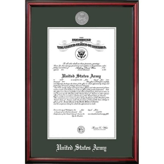 Campus Images ARCPT00211x14 11 x 14 in. Patriot Frames Army Certificate Petite Cherry Frame with Silver Medallion