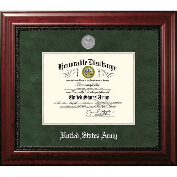 Campus Images ARDEX0028x10 8 x 10 in. Patriot Frames Army Discharge Executive Mahogany Frame with Silver Medallion