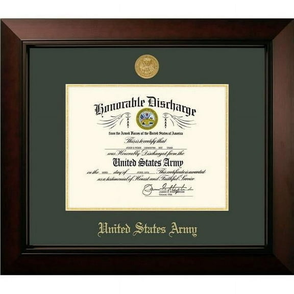 Campus Images ARDLG001 8.5 x 11 in. Patriot Frames Army Discharge Legacy Black Cherry Satin Frame with Gold Medallion