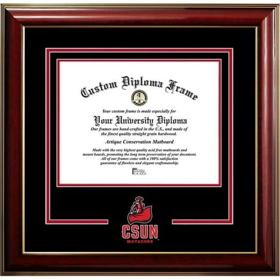Campus Images CA924CMGTSD-1185 8.5 x 11 in. California State University, Northridge Classic Spirit Logo Diploma Frame
