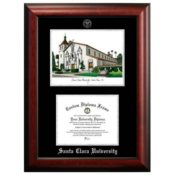 Campus Images CA930LSED-108 10 x 8 in. Santa Clara University Silver Embossed Diploma Frame with Lithograph