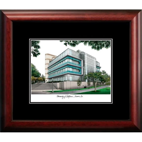 Campus Images CA933A 14 x 18 in. UC Irvine Academic Satin Mahogany Framed Lithograph