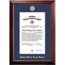 Campus Images CGCCL0028.5x11 8.5 x 11 in. Patriot Frames Coast Guard Certificate Classic Mahogany Frame with Silver Medallion