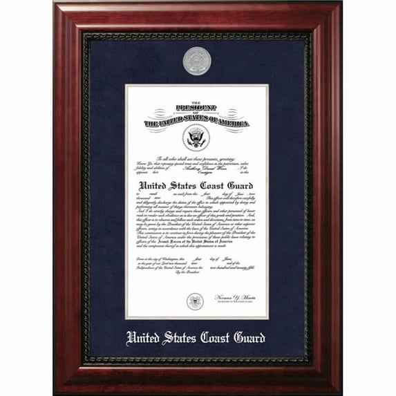 Campus Images CGCEX0028.5x11 8.5 x 11 in. Patriot Frames Coast Guard Certificate Executive Mahogany Frame with Silver Medallion