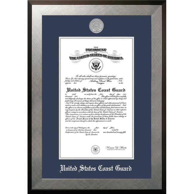 Campus Images CGCHO0028.5x11 8.5 x 11 in. Patriot Frames Coast Guard Certificate Honors Silver Frame with Silver Medallion