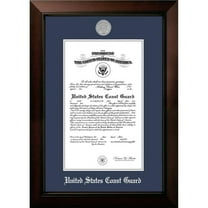 Campus Images CGCLG0028.5x11 8.5 x 11 in. Patriot Frames Coast Guard Certificate Legacy Black Cherry Frame with Silver Medallion