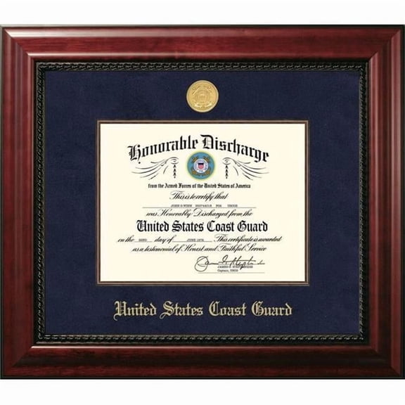 Patriot Frame's Coast Guard 8.5x11 Discharge Executive Frame with Gold Medallion