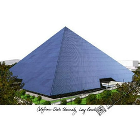 Cal State Long Beach Campus Images Lithograph Print