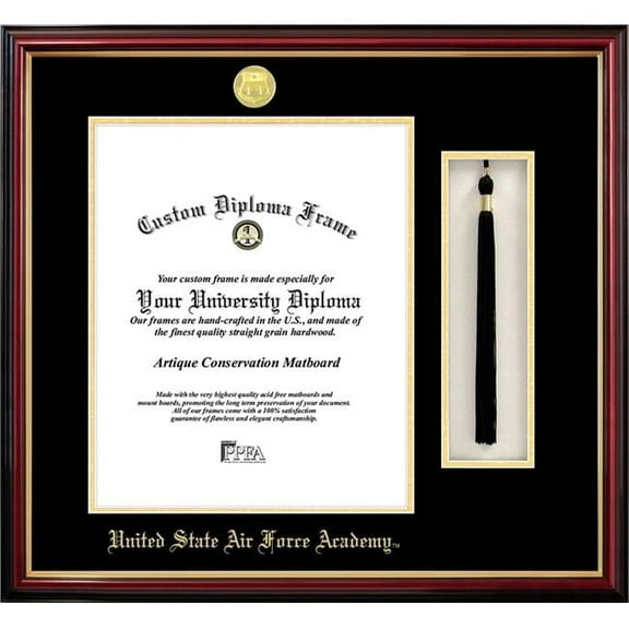 Campus Images CO994PMHGT-1014 14 x 10 in. United States Air Force Academy Tassel Box & Diploma Frame