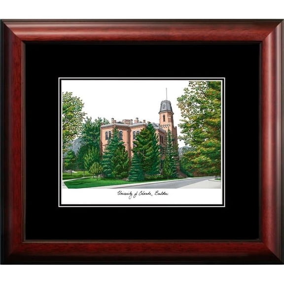 Campus Images CO995A 14 x 18 in. University of Colorado, Boulder Academic Satin Mahogany Framed Lithograph