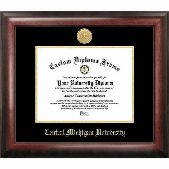 Campus Images MI999GED-1185 11 x 8.5 in. Central Michigan University Gold Embossed Diploma Frame - Satin Mahogany