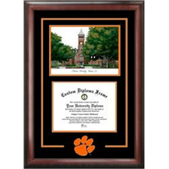 Campus Images SC994SG-1185 8.5 x 11 in. Clemson University Spirit Graduate Diploma Satin Mahogany Frame with Lithograph