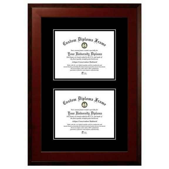 Campus Images HMBB001DD-810 8 x 10 in. Double Degree Honors Mahogany Certificate Frame with Double Black Mats