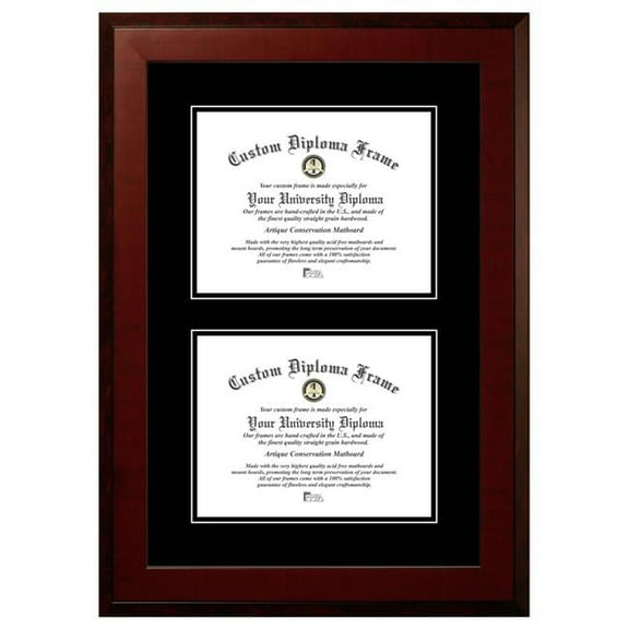 Campus Images HMBB001DD-8511 8.5 x 11 in. Double Degree Honors Mahogany Certificate Frame with Double Black Mats
