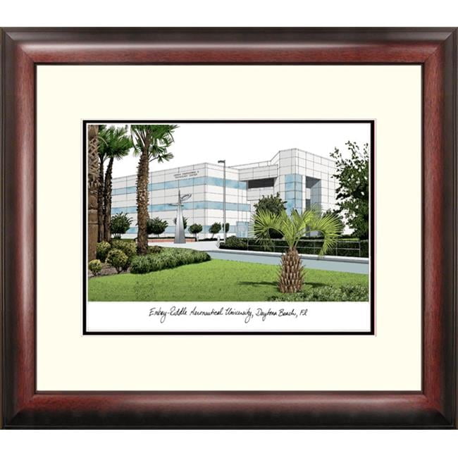 The Riddle Lithograph Campus Images FL995R Embry-Riddle University Alumnus Framed Lithograph ...