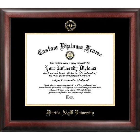 Campus Images FL997GED-1185 11 x 8.5 in. Florida A&M University Gold Embossed Diploma Frame - Satin Mahogany
