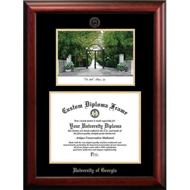 Campus Images GA987LGED-1512 12 x 15 in. University of Georgia Gold Embossed Diploma Satin Mahogany Frame with Lithograph