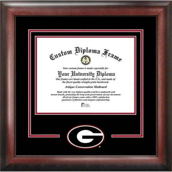 Campus Images GA987SD-1512 15 x 12 in. Georgia Bulldogs Spirit Diploma Frame - Satin Mahogany
