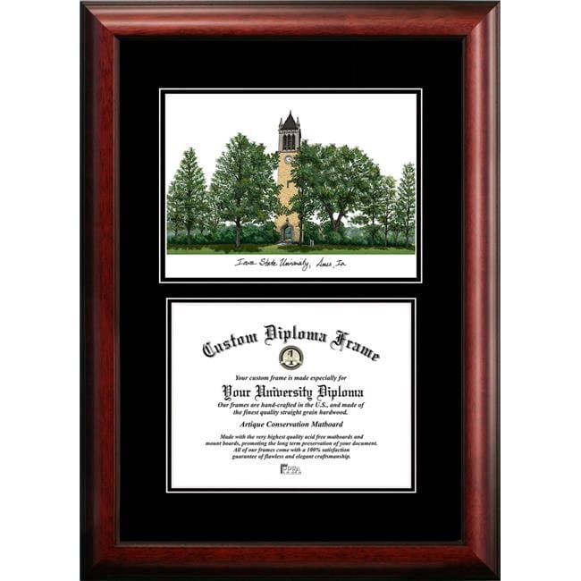 Campus Images IA998D-1185 8.5 x 11 in. Iowa State University Diplomate Diploma Satin Mahogany Frame