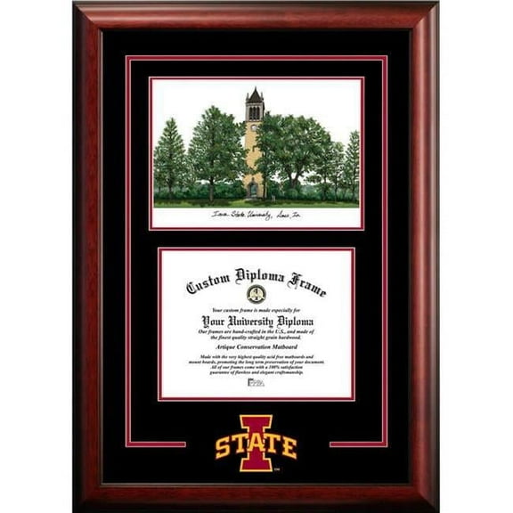 Campus Images IA998SG-1185 8.5 x 11 in. Iowa State Cyclones Spirit Graduate Diploma Satin Mahogany Frame