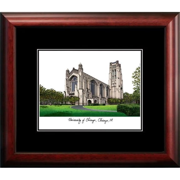 Campus Images IL968A 14 x 18 in. University of Chicago Academic Satin Mahogany Framed Lithograph