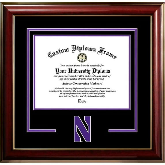 Campus Images IL971CMGTSD-1185 8.5 x 11 in. Northwestern University Classic Spirit Logo Diploma Frame