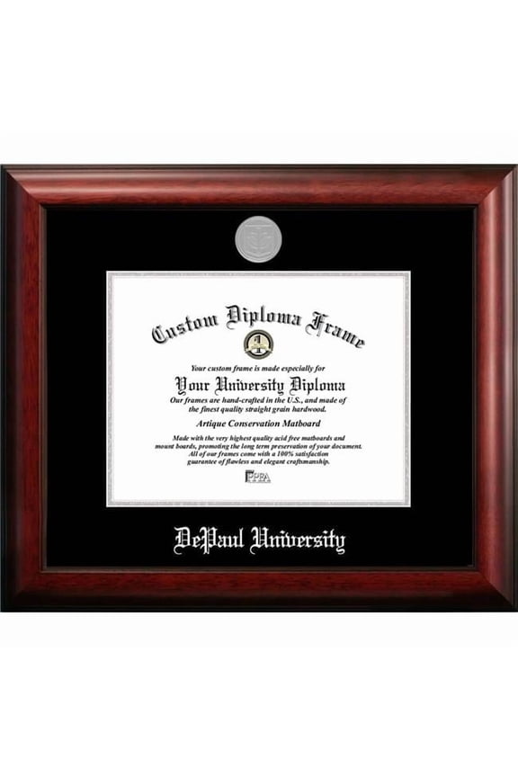 IL974SED-1185 11 x 8.5 in. DePaul University Silver Embossed Diploma Frame