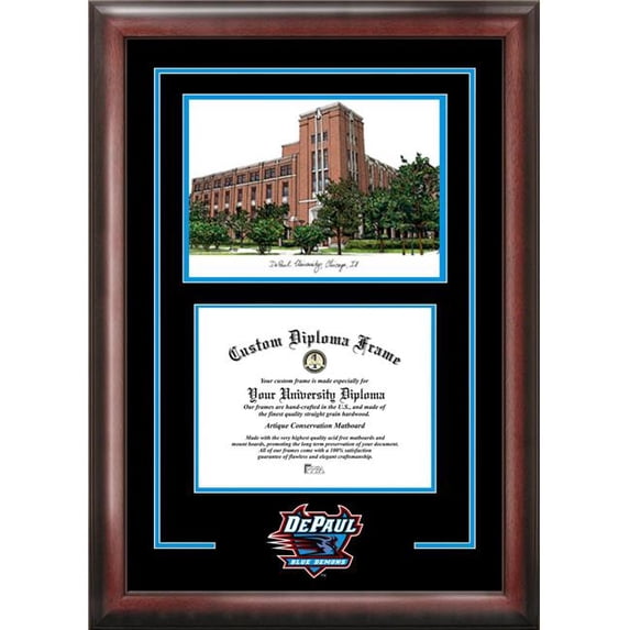 Campus Images IL974SG-1185 8.5 x 11 in. DePaul University Spirit Graduate Diploma Satin Mahogany Frame