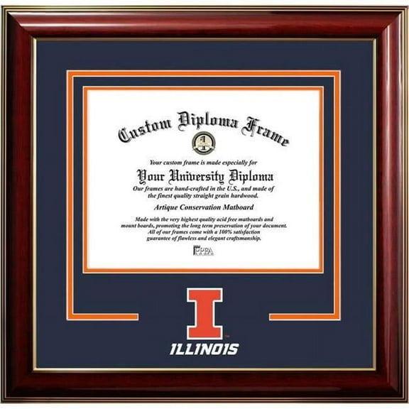 Campus Images IL976CMGTSD-1185 8.5 x 11 in. University of Illinois Fighting Illini Classic Spirit Logo Diploma Frame