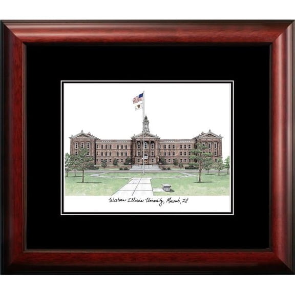 Campus Images IL978A 18 x 14 in. Western Illinois University Academic Framed Lithograph - Satin Mahogany
