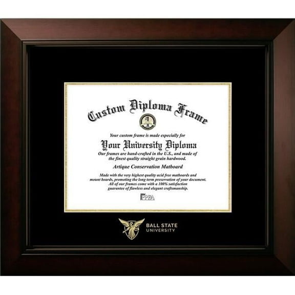 Campus Images IN985LBCGED-108 10 x 8 in. Ball State University Cardinals Legacy Foil Seal Diploma Frame, Black Cherry