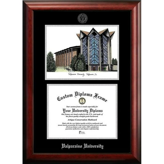 Campus Images IN991LSED-108 10 x 8 in. Valparaiso University Silver Embossed Diploma Frame with Lithograph