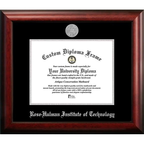 Campus Images IN994SED-1185 11 x 8.5 in. Rose Hulman Institute of Technology Silver Embossed Diploma Frame