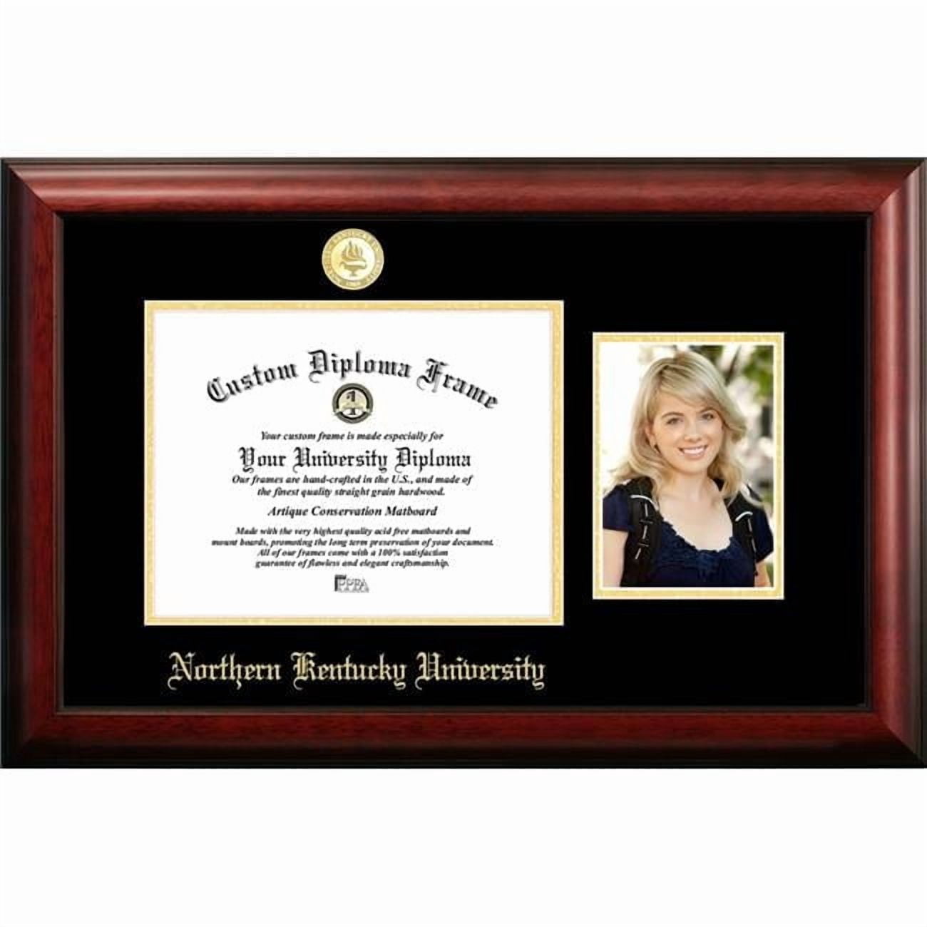 Campus Images KY977PGED-1185 11 x 8.5 in. Northern Kentucky University Gold Embossed Diploma Frame with 5 x 7 in. Portrait - Satin Mahogany