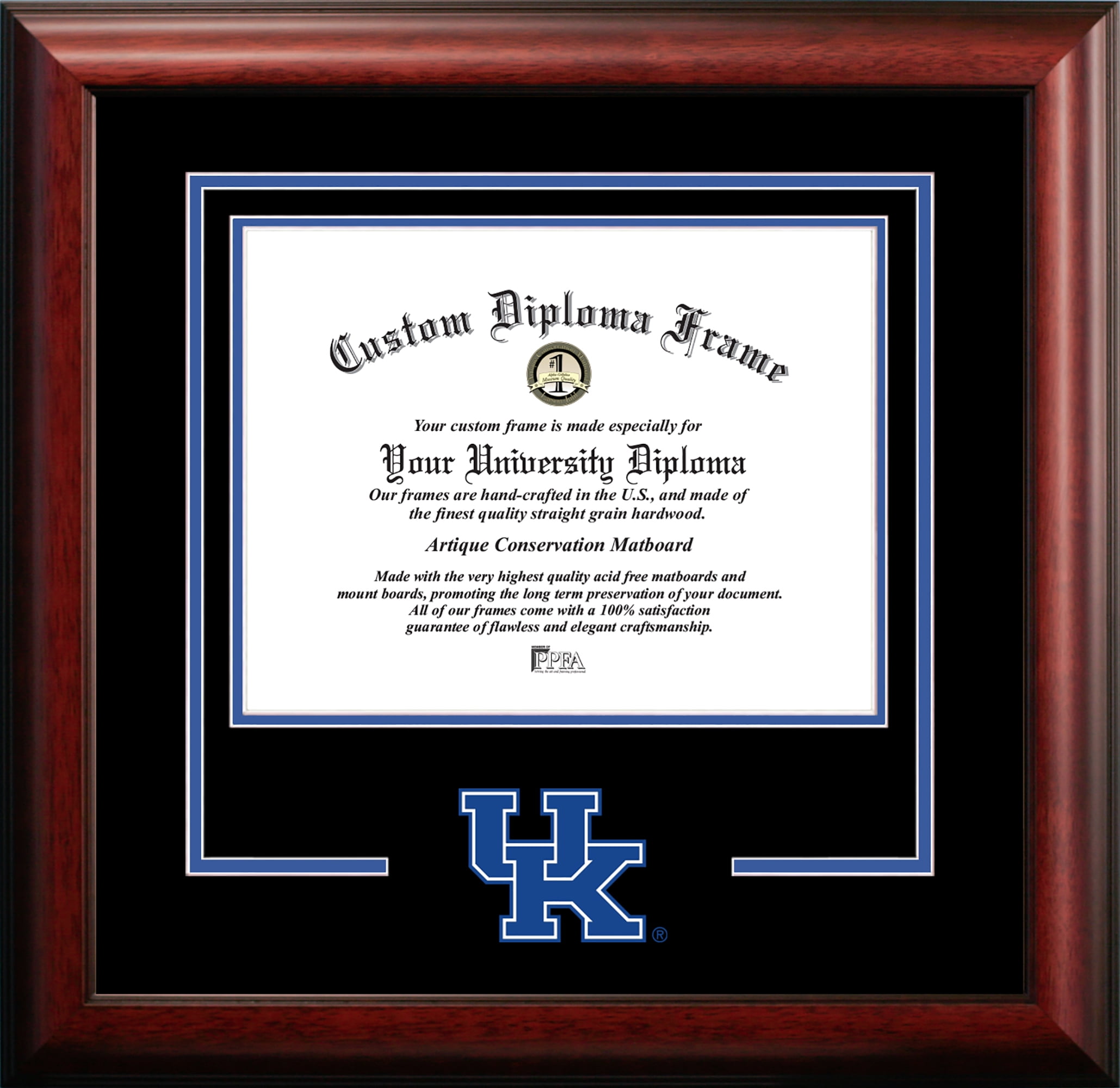 Campus Images KY998SD-1185 11 x 8.5 in. Kentucky Wildcats Spirit Diploma Frame - Satin Mahogany