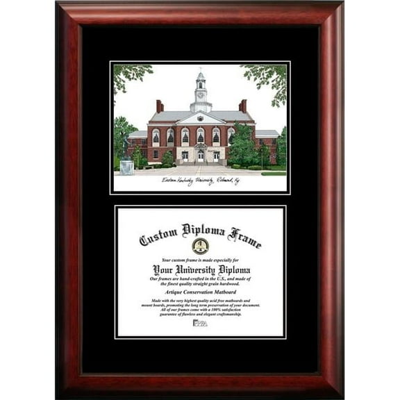 Campus Images KY999D-1185 8.5 x 11 in. Eastern Kentucky Diplomate Diploma Satin Mahogany Frame