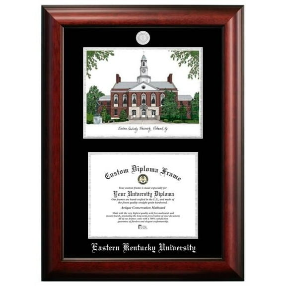 Campus Images KY999LSED-1185 11 x 8.5 in. Eastern Kentucky University Silver Embossed Diploma Frame with Lithograph