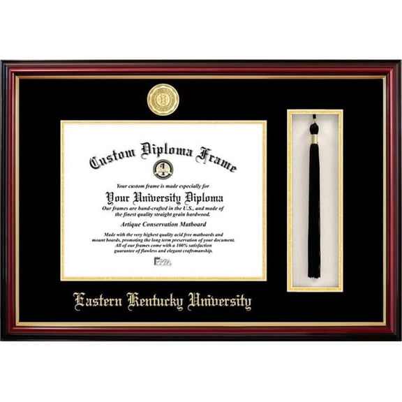Campus Images KY999PMHGT-1185 8.5 x 11 in. Eastern Kentucky Tassel Box & Diploma Mahogany Frame