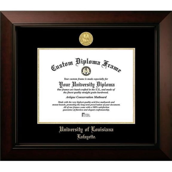Campus Images LA993LBCGED-1185 11 x 8.5 in. University of Louisiana-Lafayette Legacy Embossed Diploma Frame, Black Cherry & Gold