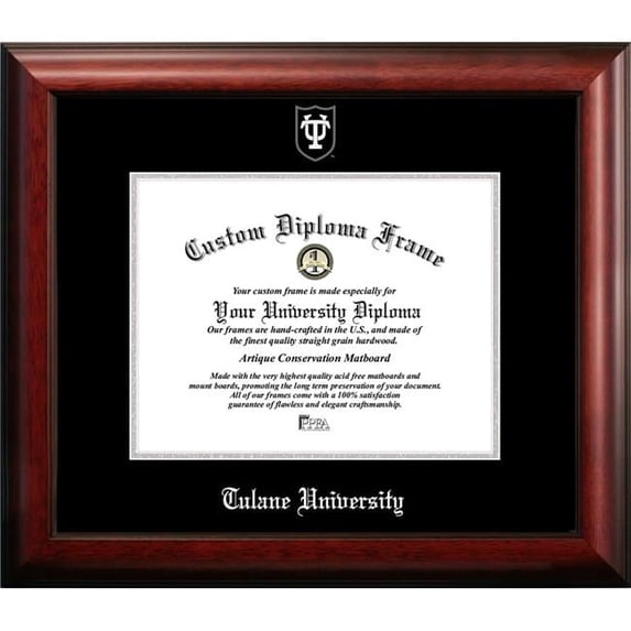 Campus Images LA995SED-1185 11 x 8.5 in. Tulane University Silver Embossed Diploma Frame