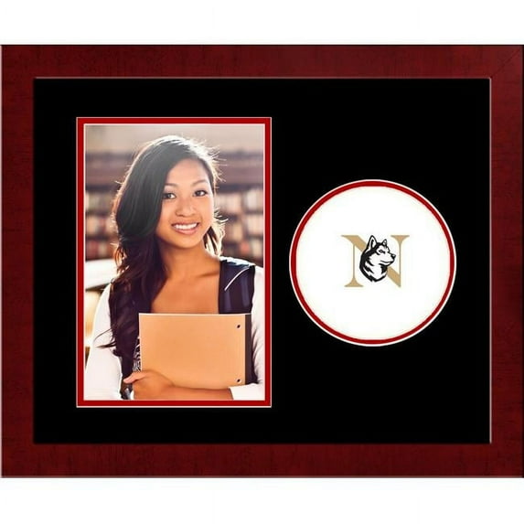 Campus Images MA999SLPFV 9.62 x 11.62 in. Northeastern Huskies Spirit Photo Frame, Vertical - Mahogany Satin