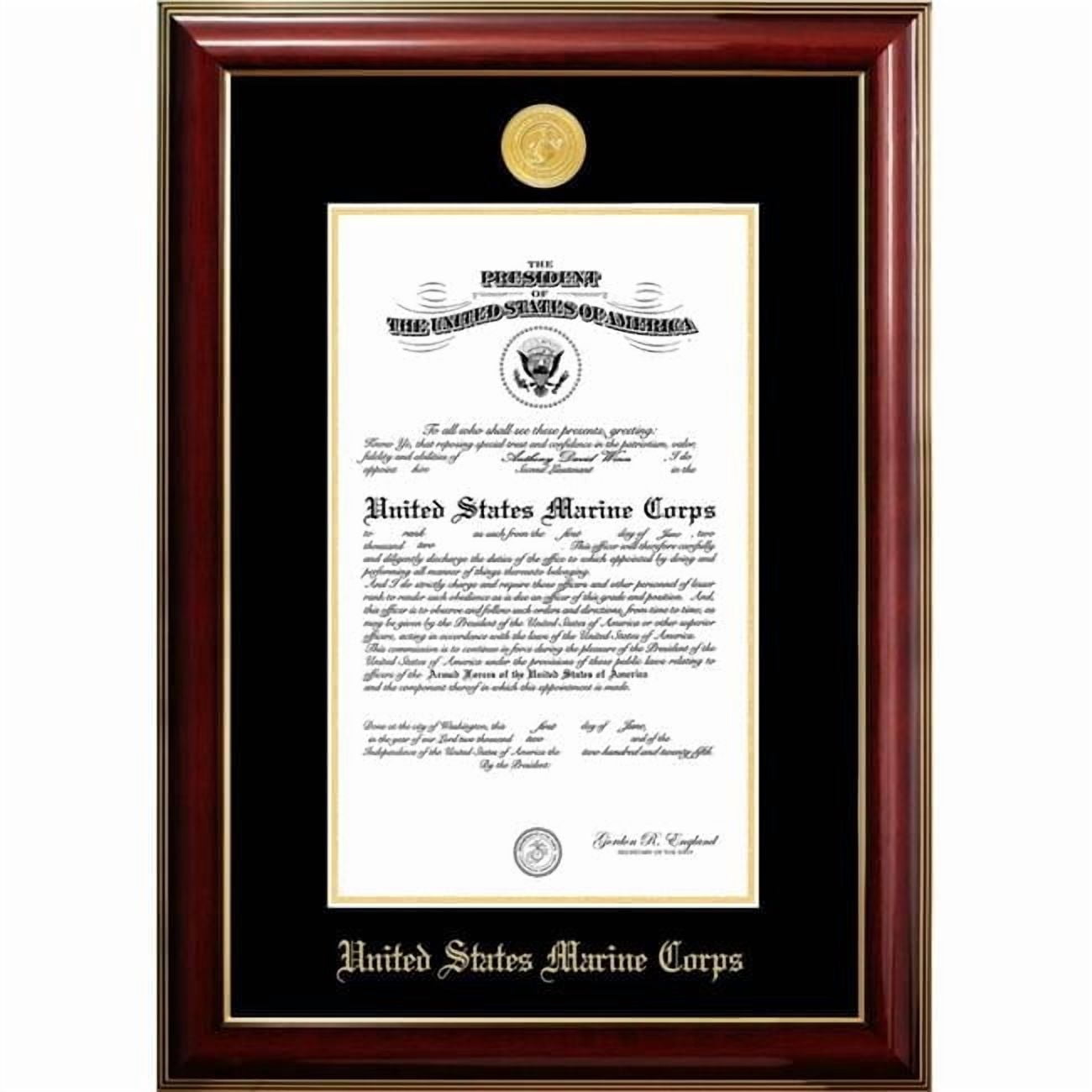 Campus Images MACCL0018.5x11 8.5 x 11 in. Patriot Frames Marine Certificate Classic Mahogany Frame with Gold Medallion